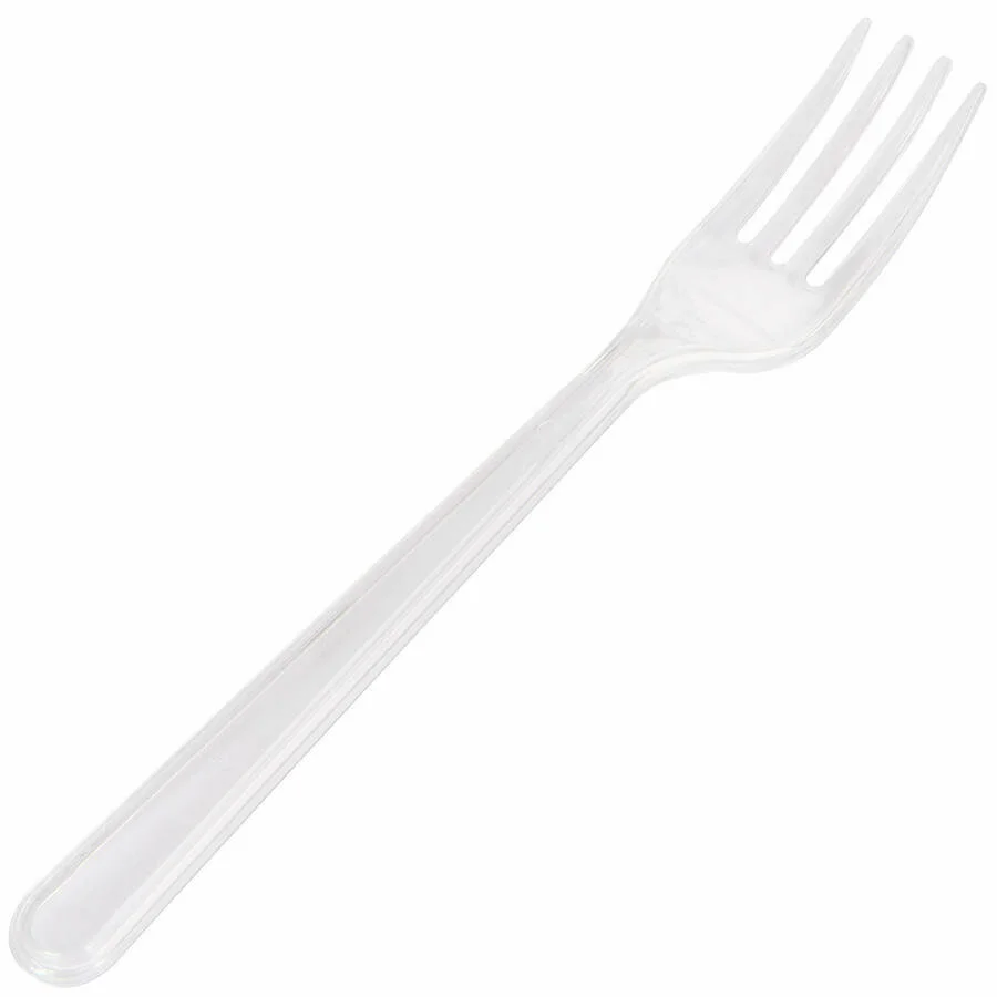 Lüks Plastik Kristal Çatal Şeffaf 100'lü Paket